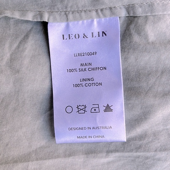 LEO&LIN Lavish Silk Chiffon Pleated Maxi Dress in Mint Green Colour. Brand New - Picture 8 of 9